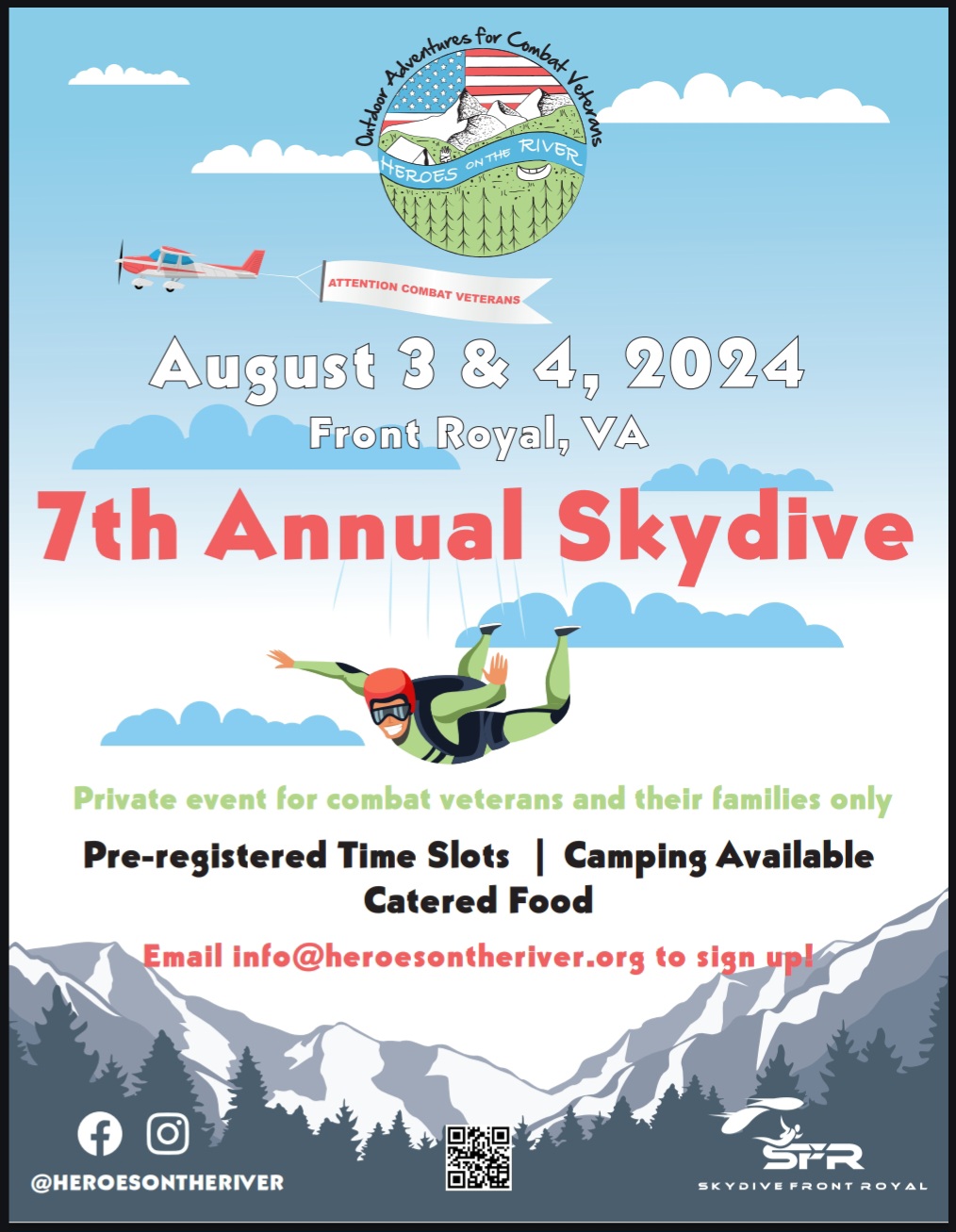 7th Annual Skydive | Heroes on the River